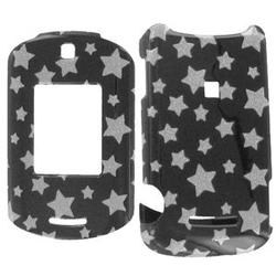 Wireless Emporium, Inc. Black w/Glitter Stars Snap-On Protector Case Faceplate for Motorola RAZR VE20
