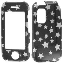 Wireless Emporium, Inc. Black w/Glitter Stars Snap-On Protector Case Faceplate for Samsung Glyde SCH-U940