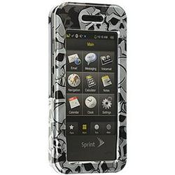 Wireless Emporium, Inc. Black w/Gray Skulls Snap-On Protector Case Faceplate for Samsung Instinct M800