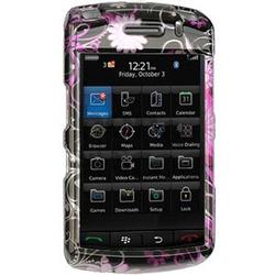 Wireless Emporium, Inc. Black w/Pink Butterflies & Flowers Snap-On Protector Case Faceplate for Blackberry Storm 9530