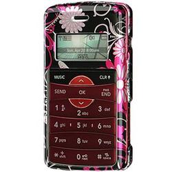 Wireless Emporium, Inc. Black w/Pink Butterflies & Flowers Snap-On Protector Case Faceplate for LG enV2 VX9100