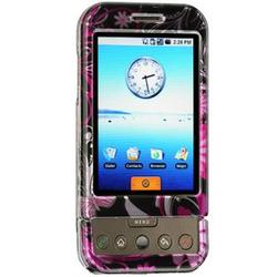 Wireless Emporium, Inc. Black w/Pink Butterflies & Flowers Snap-On Protector Case Faceplate for T-Mobile G1/Google Phone