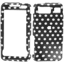 Wireless Emporium, Inc. Black w/White Polka Dots Snap-On Protector Case Faceplate for Samsung Omnia SCH-i910