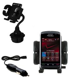 Gomadic Blackberry 9500 Auto Cup Holder with Car Charger - Uses TipExchange