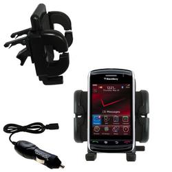 Gomadic Blackberry 9500 Auto Vent Holder with Car Charger - Uses TipExchange