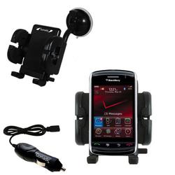 Gomadic Blackberry 9500 Flexible Auto Windshield Holder with Car Charger - Uses TipExchange