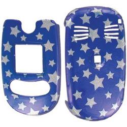 Wireless Emporium, Inc. Blue w/Glitter Stars Snap-On Protector Case Faceplate for LG VX8350