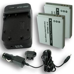 Accessory Power CASIO NP-20 Equivalent Charger & Battery 2-Pack Combo for OEM BC-11L & Select EXILIM Models