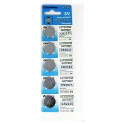 Camelion CR2025 Button Cell Lithium Battery, 5-Pack