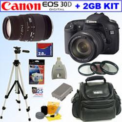 Canon EOS 30D 8.2MP Digital SLR Camera with Sigma 28-70mm f/2.8-4 DG AF Lens & Sigma 70-300mm f/4-5.