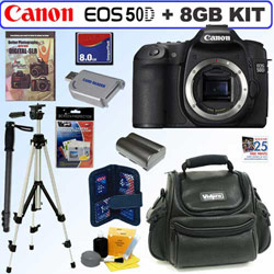 CANON USA - DIGITAL CAMERAS Canon EOS-50D 15 Megapixel Digital SLR Camera + 8GB Deluxe Accessory Bundle