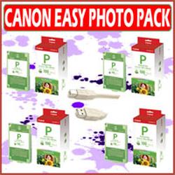 Canon Easy Photo Pack E-P100 100-print 4X6 Paper/Ink 4-pack Kit for Selphy ES1