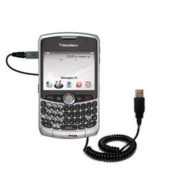 Gomadic Coiled Power Hot Sync and Charge USB Data Cable w/ Tip Exchange for the Blackberry 8330 - Br