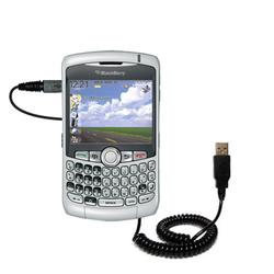 Gomadic Coiled Power Hot Sync and Charge USB Data Cable w/ Tip Exchange for the Blackberry Curve - B