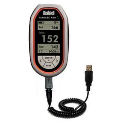 Gomadic Coiled Power Hot Sync and Charge USB Data Cable w/ Tip Exchange for the Bushnell Yardage Pro - Gomad