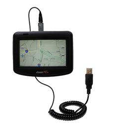 Gomadic Coiled Power Hot Sync and Charge USB Data Cable w/ Tip Exchange for the DASH DASH Express - Gomadic
