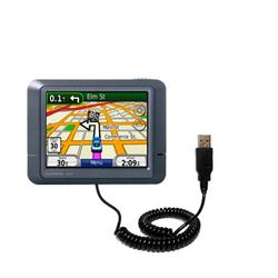 Gomadic Coiled Power Hot Sync and Charge USB Data Cable w/ Tip Exchange for the Garmin Nuvi 265T - B