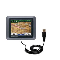 Gomadic Coiled Power Hot Sync and Charge USB Data Cable w/ Tip Exchange for the Garmin Nuvi 500 - Br