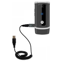 Gomadic Coiled Power Hot Sync and Charge USB Data Cable w/ Tip Exchange for the Motorola W375 - Bran