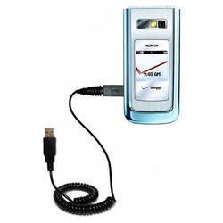 Gomadic Coiled Power Hot Sync and Charge USB Data Cable w/ Tip Exchange for the Nokia 6205 - Brand