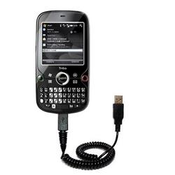 Gomadic Coiled Power Hot Sync and Charge USB Data Cable w/ Tip Exchange for the PalmOne Palm Treo Pro - Goma