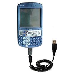Gomadic Coiled Power Hot Sync and Charge USB Data Cable w/ Tip Exchange for the PalmOne Treo 800 - B