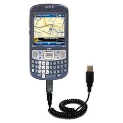 Gomadic Coiled Power Hot Sync and Charge USB Data Cable w/ Tip Exchange for the PalmOne Treo 800w - Gomadic
