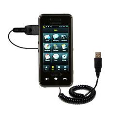 Gomadic Coiled Power Hot Sync and Charge USB Data Cable w/ Tip Exchange for the Samsung Instinct - B