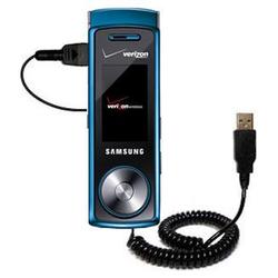 Gomadic Coiled Power Hot Sync and Charge USB Data Cable w/ Tip Exchange for the Samsung Juke - Brand