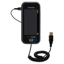 Gomadic Coiled Power Hot Sync and Charge USB Data Cable w/ Tip Exchange for the Samsung SCH-U940 - B