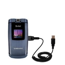 Gomadic Coiled Power Hot Sync and Charge USB Data Cable w/ Tip Exchange for the Samsung SGH-A747 - B