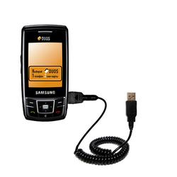 Gomadic Coiled Power Hot Sync and Charge USB Data Cable w/ Tip Exchange for the Samsung SGH-D880 DUOS - Goma