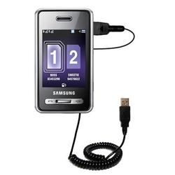 Gomadic Coiled Power Hot Sync and Charge USB Data Cable w/ Tip Exchange for the Samsung SGH-D980 DUOS - Goma