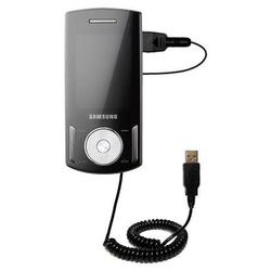 Gomadic Coiled Power Hot Sync and Charge USB Data Cable w/ Tip Exchange for the Samsung SGH-F400 - B