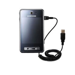 Gomadic Coiled Power Hot Sync and Charge USB Data Cable w/ Tip Exchange for the Samsung SGH-F480 - B