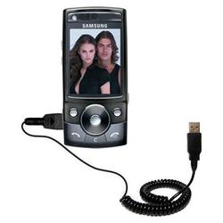 Gomadic Coiled Power Hot Sync and Charge USB Data Cable w/ Tip Exchange for the Samsung SGH-G600 - B