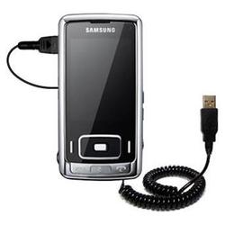 Gomadic Coiled Power Hot Sync and Charge USB Data Cable w/ Tip Exchange for the Samsung SGH-G800 - B