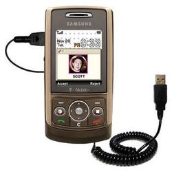 Gomadic Coiled Power Hot Sync and Charge USB Data Cable w/ Tip Exchange for the Samsung SGH-T819 - B