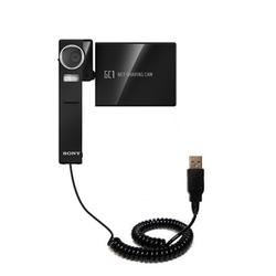 Gomadic Coiled Power Hot Sync and Charge USB Data Cable w/ Tip Exchange for the Sony NSC-GC1 - Brand