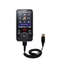 Gomadic Coiled Power Hot Sync and Charge USB Data Cable w/ Tip Exchange for the Sony Walkman NWZ-E436F - Gom