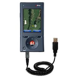Gomadic Coiled Power Hot Sync and Charge USB Data Cable w/ Tip Exchange for the uPro uPro Golf GPS - Gomadic