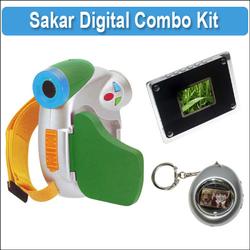 Sakar Crayola Green Digital Camcorder + Digital Picture Frame + Digital Keychain Photo Viewer