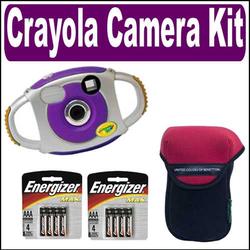 Sakar Crayola VGA Camera Purple With 1.1 Preview Screen + Accessory Bundle
