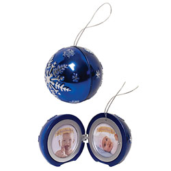 Crosley Musical Photo Frame Christmas Tree Ornaments in blue,BK-337