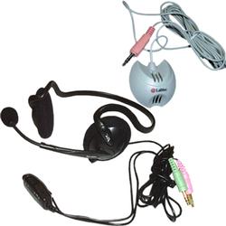 Cyber Acoustics AC-644 Behind the Neck Stereo Headset with Microphone +Labtec Verse 303 Microphone