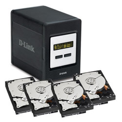 D-LINK SYSTEMS INC D-Link DNS-343 Network Storage Server w/ (4) Western Digital GP Caviar 1TB Serial ATA, 3 Gb/s Internal Hard Drive