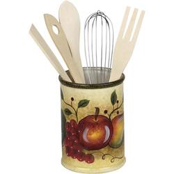 Davco Silver Ltd Davco Tuscany fruit design 5-piece utensil set with ceramic holder