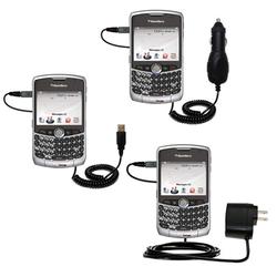 Gomadic Deluxe Kit for the Blackberry 8330 includes a USB cable with Car and Wall Charger - Brand w/