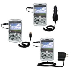 Gomadic Deluxe Kit for the Blackberry Curve includes a USB cable with Car and Wall Charger - Brand w
