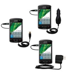 Gomadic Deluxe Kit for the Blackberry Storm includes a USB cable with Car and Wall Charger - Brand w